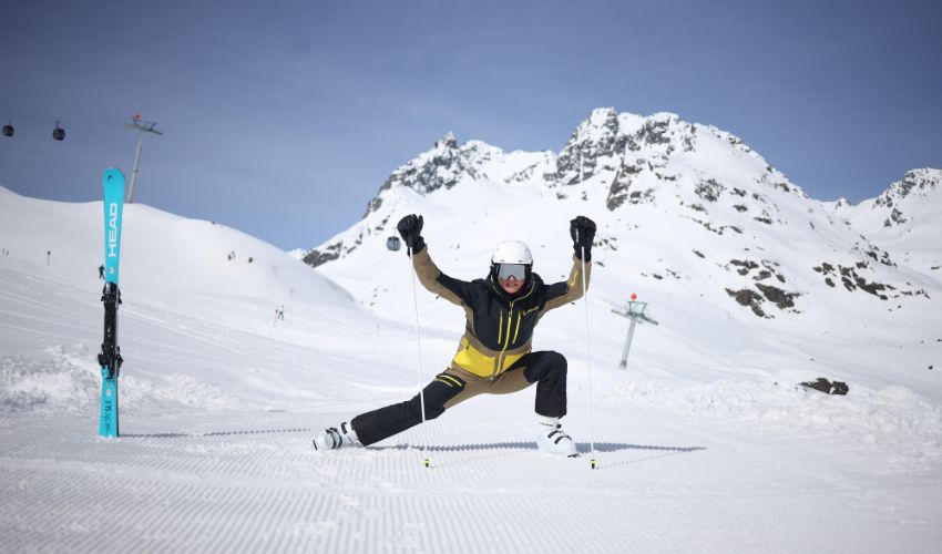 rozgrzewka narciarska na stoku